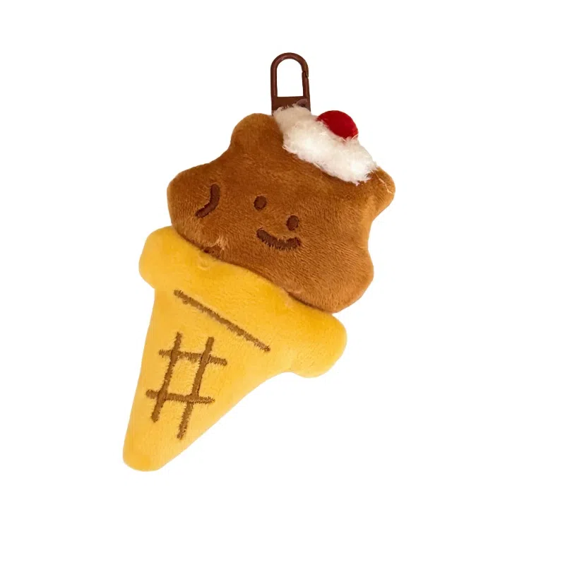 LEVENKENESS Cute Dessert Plush Keychain