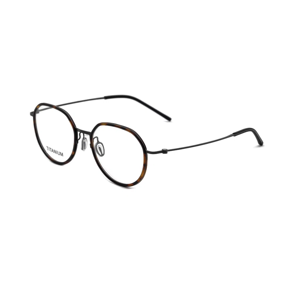 小罗弟 复古半透明 钛合金 圆形 光学眼镜 男女同款情侣款