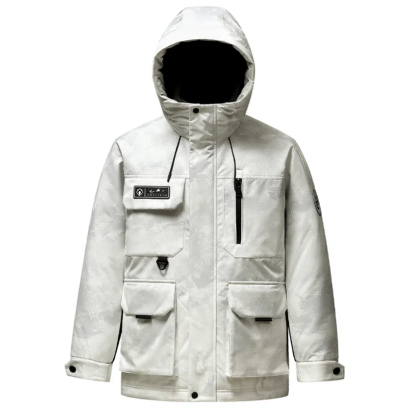 鸭鸭 紫钻系列 中青年时尚韩版潮流连帽厚款冬季外套户外防风防寒保暖中短款多口袋工装风羽绒服 男女同款