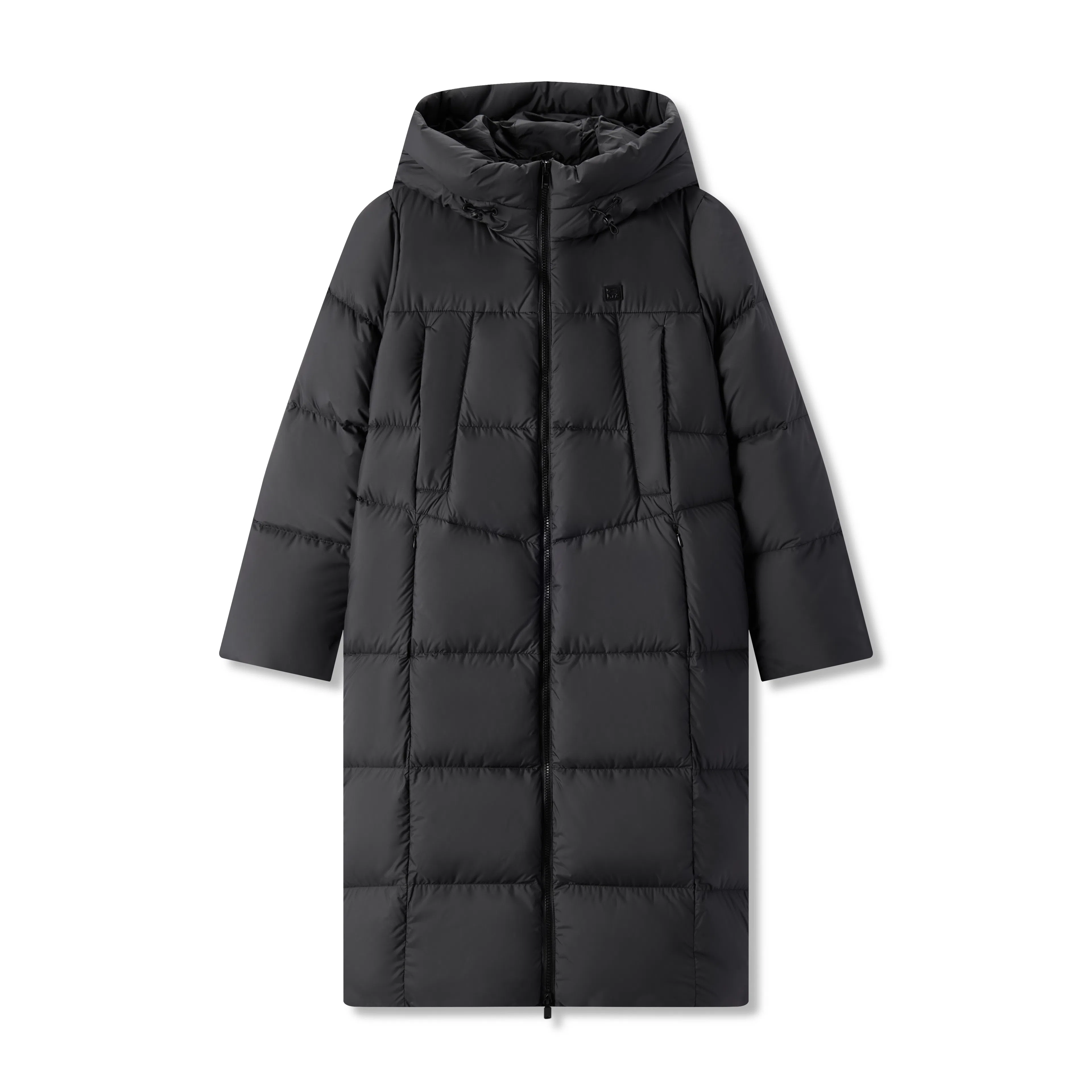 森马 超级植物系列 纯色防水加厚保暖连帽中长款羽绒服 女款