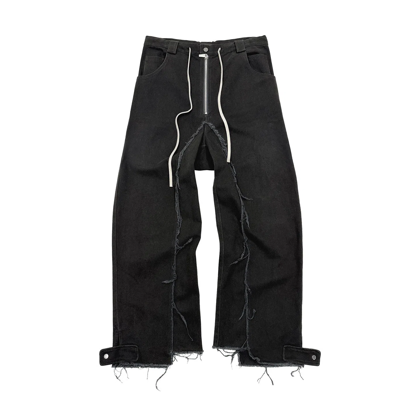ARNODEFRANCE Washed Deconstructed Wide Leg Cargo Pants Black