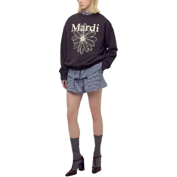 MARDI MERCREDI FW25 SWEATSHIRT FLOWERMARDI_CHARCOAL IVORY