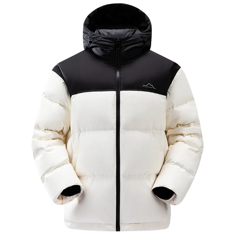 鸭鸭 户外系列 纯色百搭韩版潮流基础简约石墨烯保暖防寒连帽立领羽绒服 男款