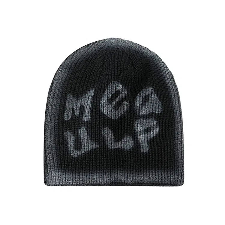 浪莎 韩系个性字母提花大头围小众设计秋冬季出街通勤百搭 腈纶 绒线帽 男女同款情侣款