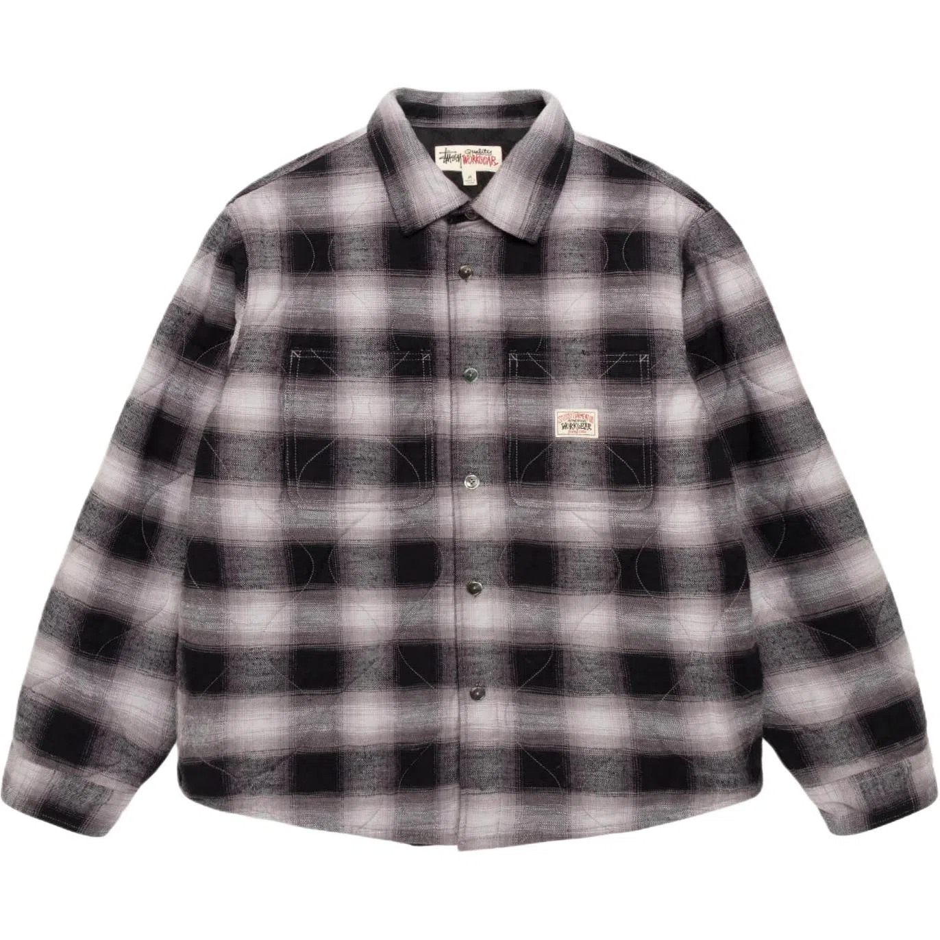 Stussy FW25 QUILTED PLAID SHIRT JACKET