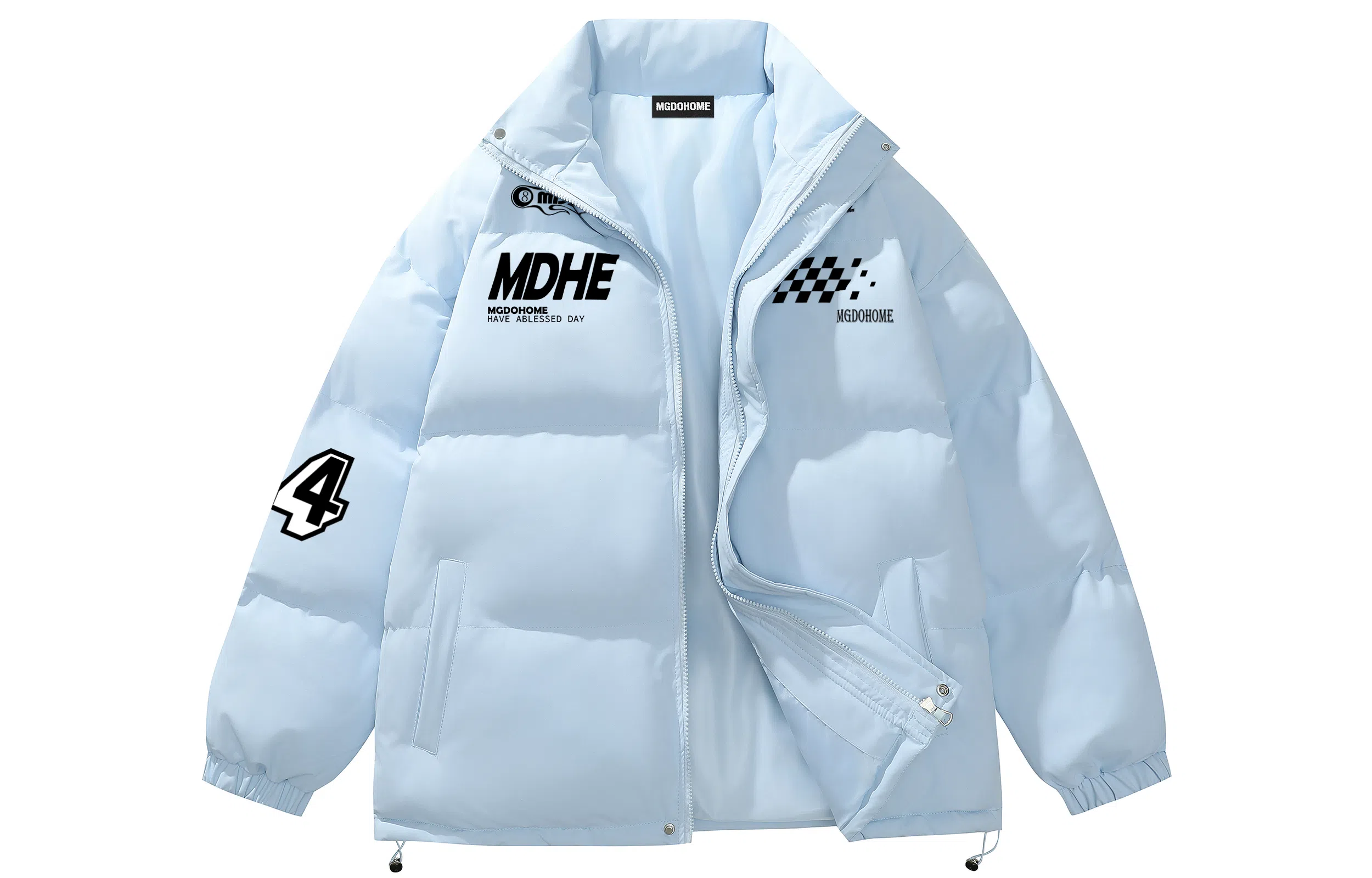 MGDOHOME Vintage Flame Zip-Up Cotton Jacket