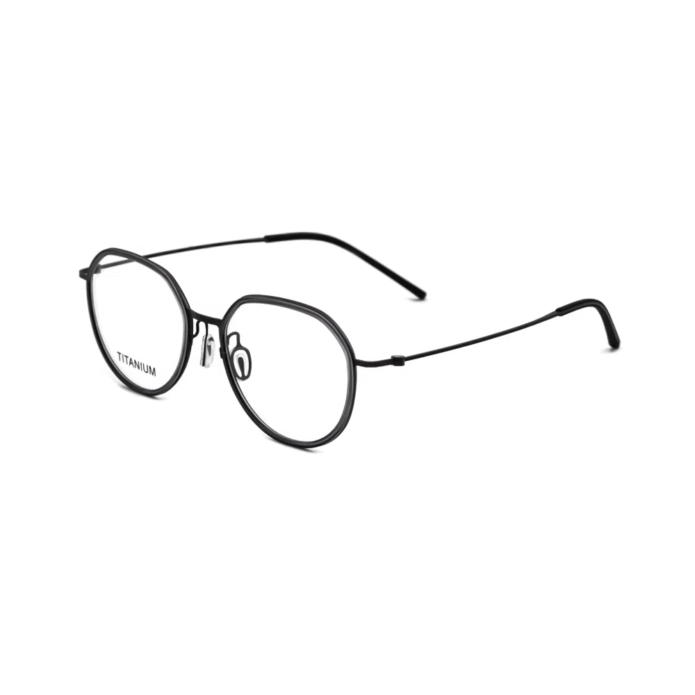 小罗弟 复古半透明 钛合金 圆形 光学眼镜 男女同款情侣款