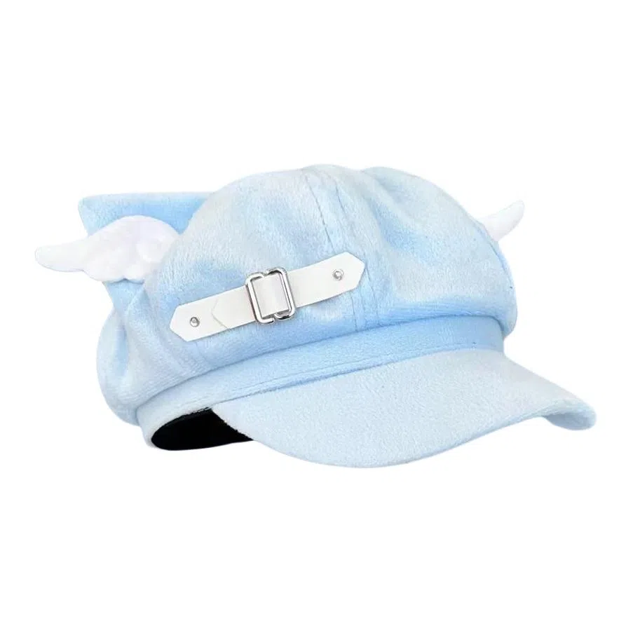 艾佳微 【灵动猫耳】猫耳朵女二次元亚文化甜酷软萌可爱宅系潮 棉 贝雷帽 男女同款情侣款