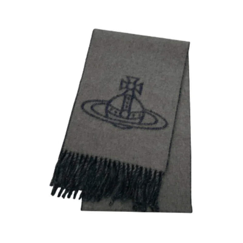 Vivienne Westwood Saturn Logo Scarf Mineral Grey