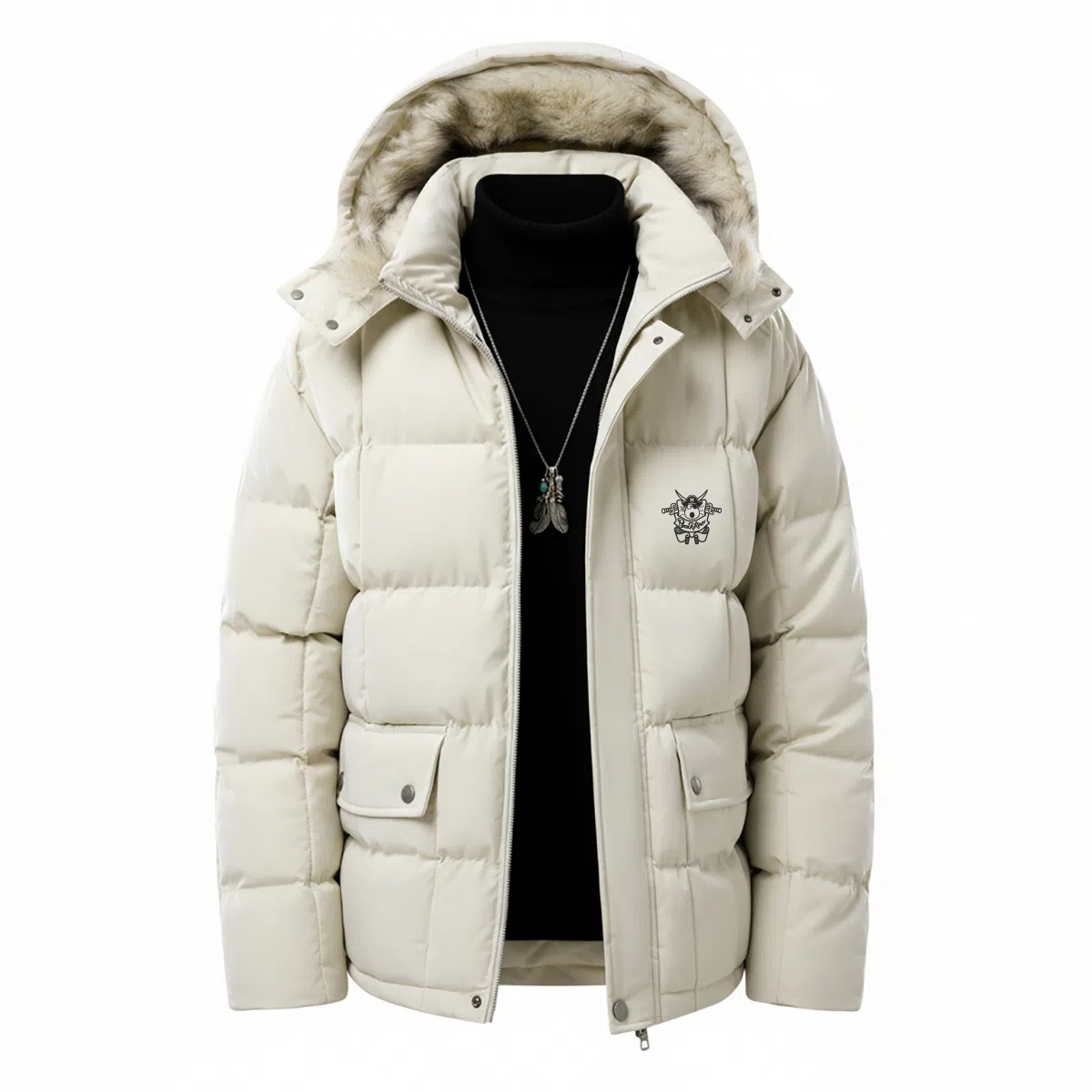 大卫贝肯 美式潮流时尚高街复古简约基础舒适宽松连帽加厚保暖棉服 男女同款