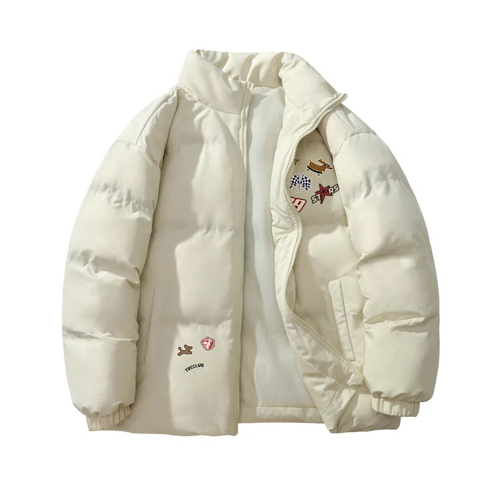 tre club Vintage Cartoon Print Padded Jacket