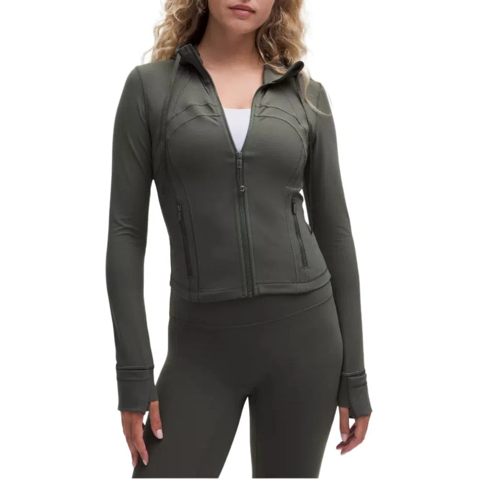 lululemon Hooded Zip Jacket Khaki