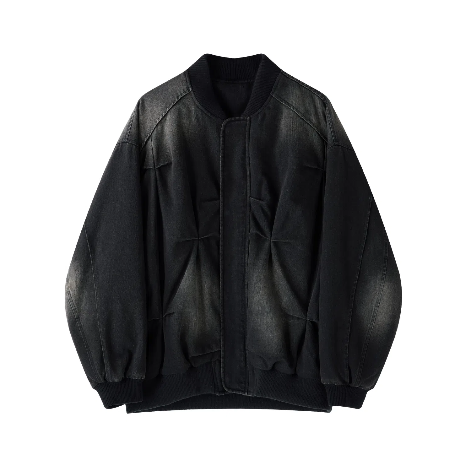 HERBEL Vintage Pleated Down Baseball Jacket Men