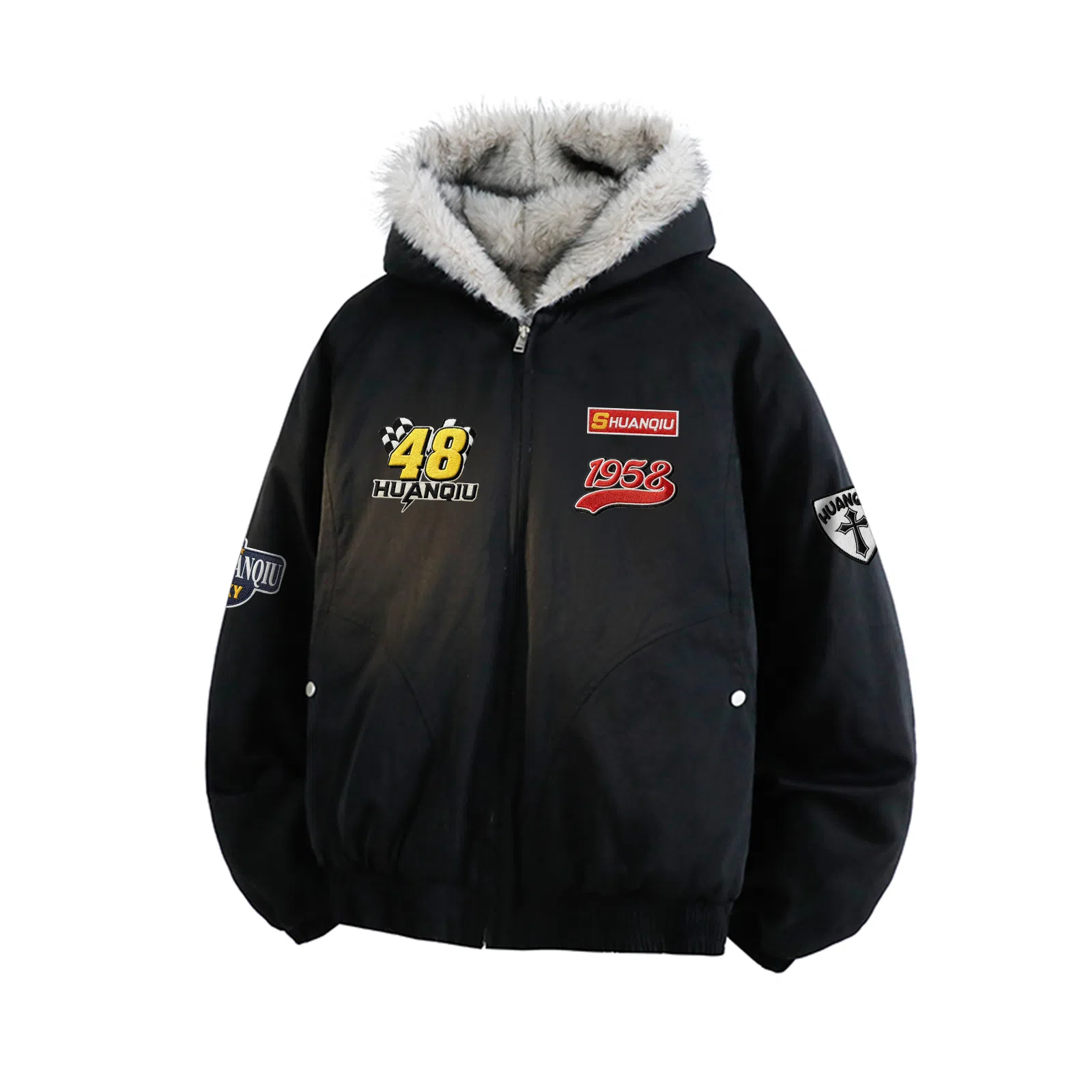 HUANQIU Barn Style Fleece Jacket