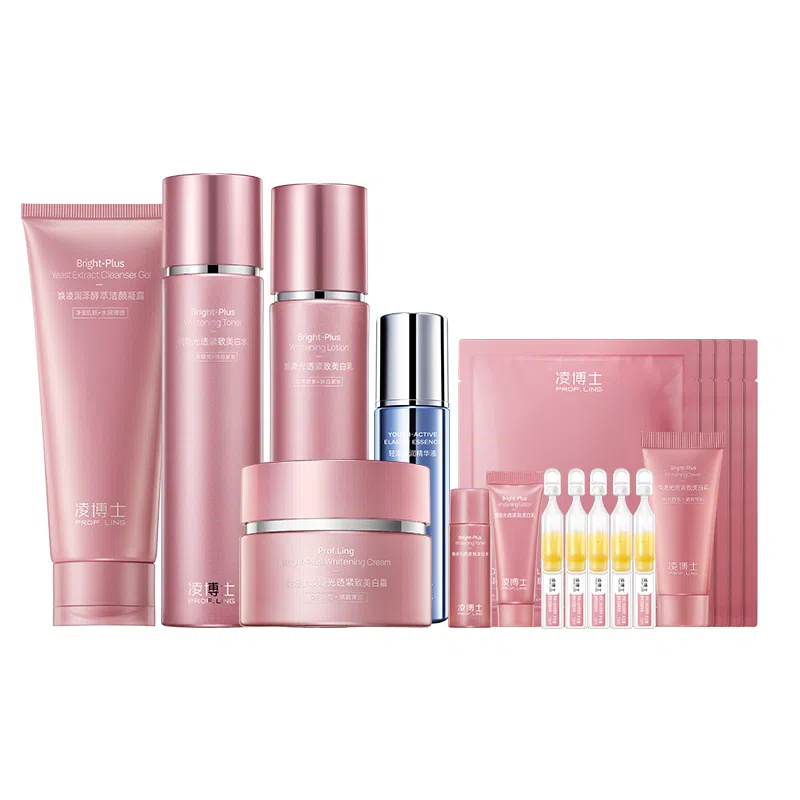 凌博士 美白水乳面霜青春精华护肤套装 维稳提亮淡斑紧致滋润紧致毛孔淡化细纹 恒白素全分子量玻尿酸