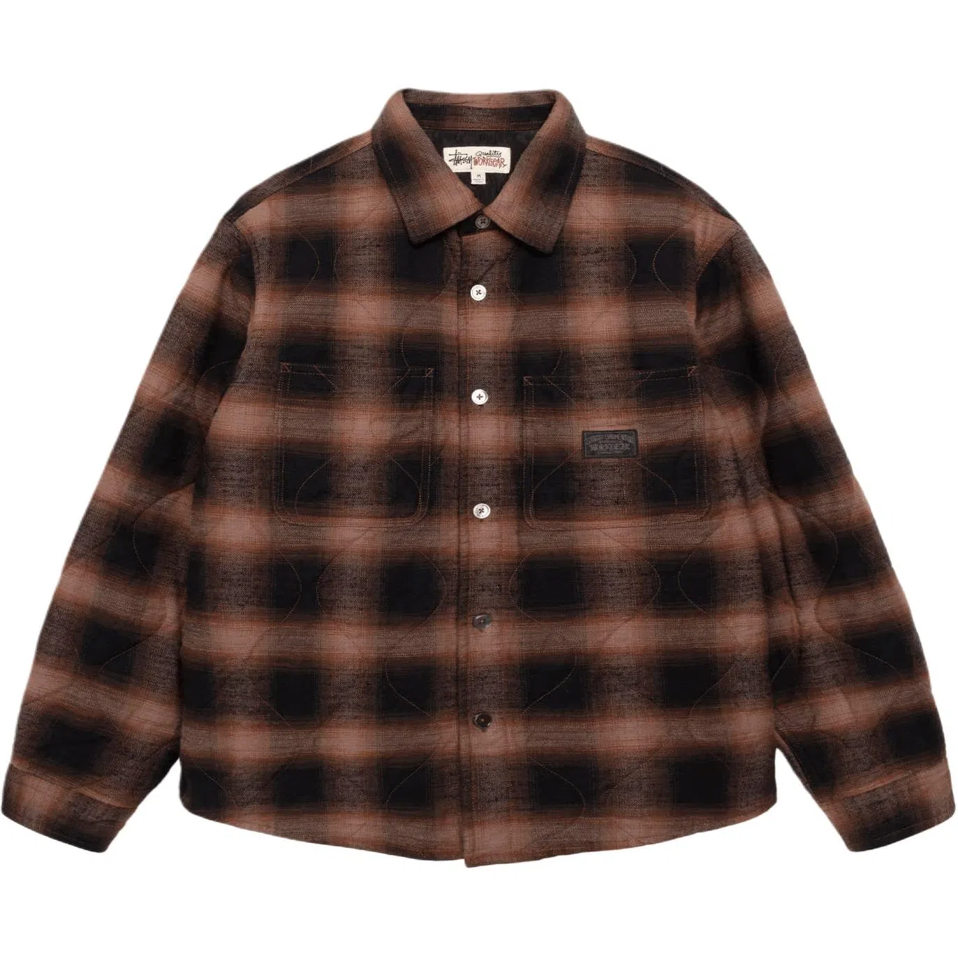 Stussy FW25 QUILTED PLAID SHIRT JACKET