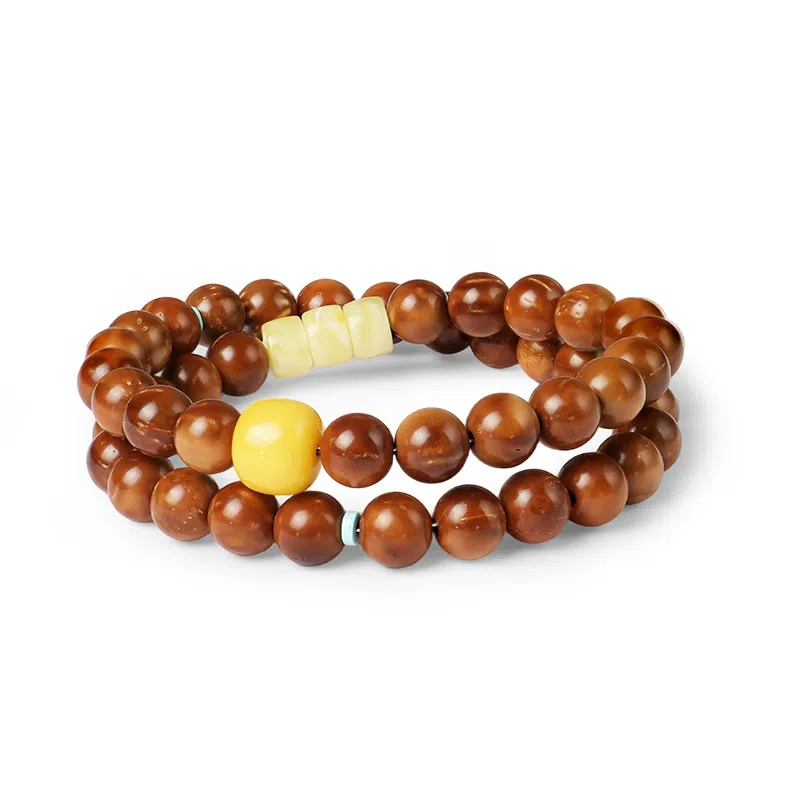 木盛缘 【变色大王盘玩解压利器】新中式国潮双圈叠戴转运盘玩绿松高油高密玉化文玩佛珠轻奢款好运 库克 菩提类手串 男女同款情侣款