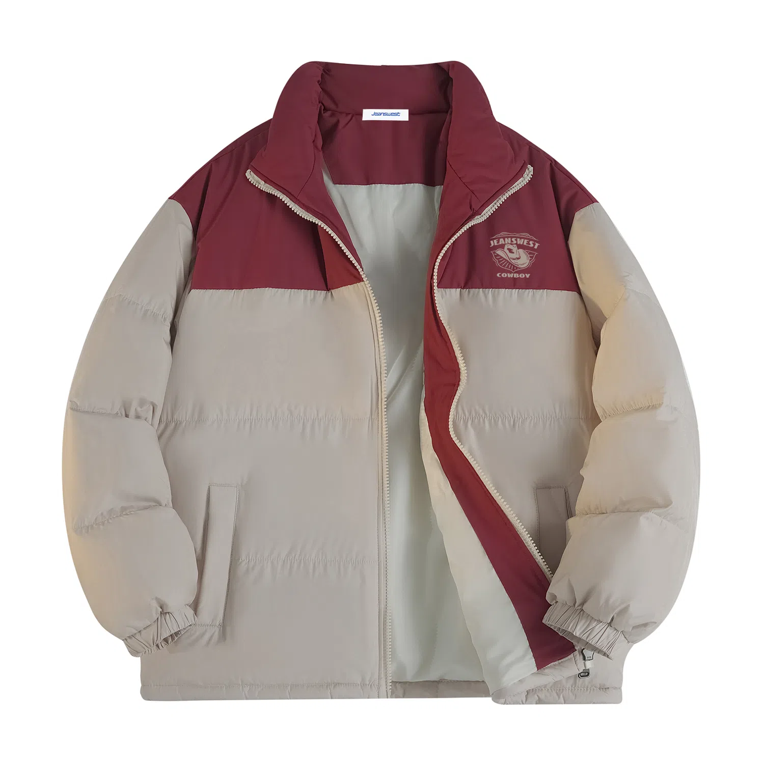 JEANSWEST Patchwork Puffer Jacket