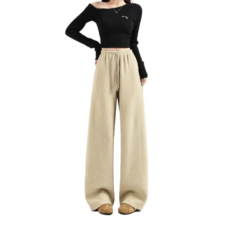 莫代尔 美式街头风低腰竹节面料抽绳香蕉裤休闲裤 女款