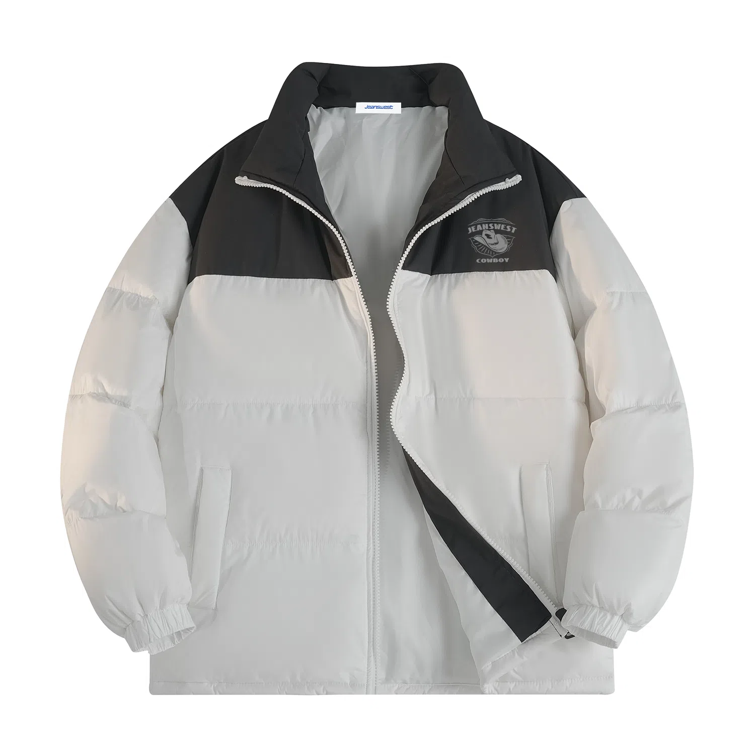 JEANSWEST Patchwork Puffer Jacket