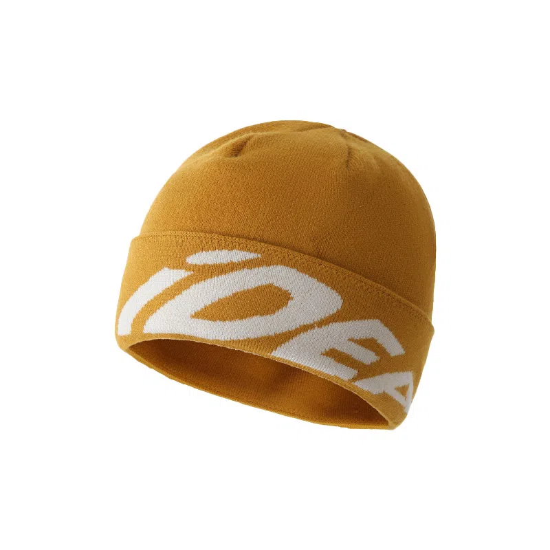 祎步康 韩版街头小众英文提花冷帽潮酷加厚保暖大头围针织包头 聚酯纤维 帽子 男女同款情侣款