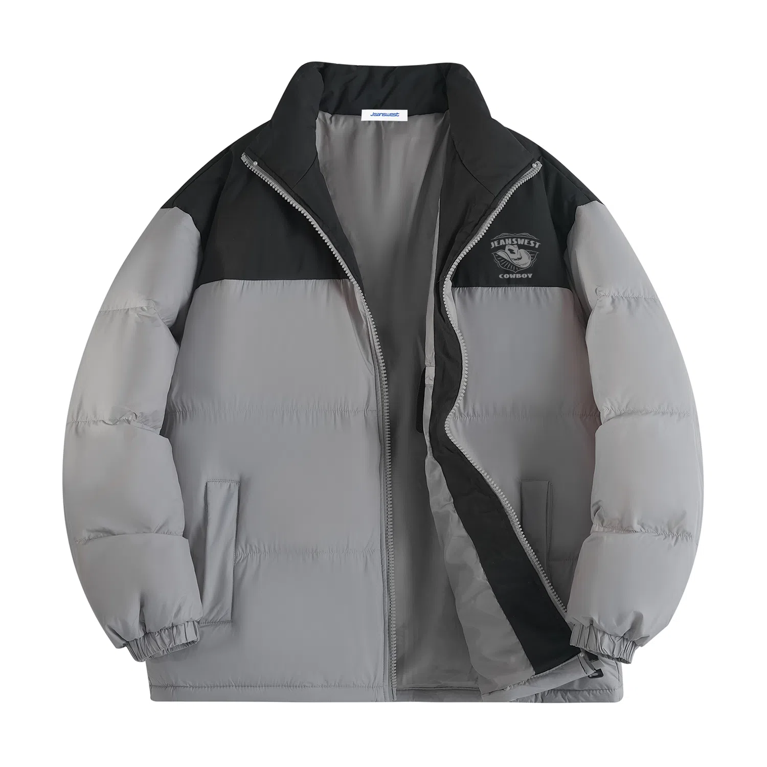 JEANSWEST Patchwork Puffer Jacket