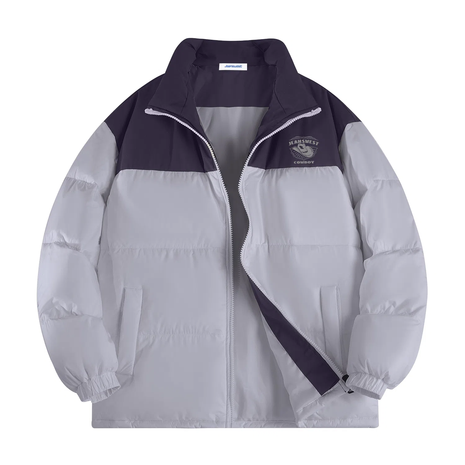 JEANSWEST Patchwork Puffer Jacket