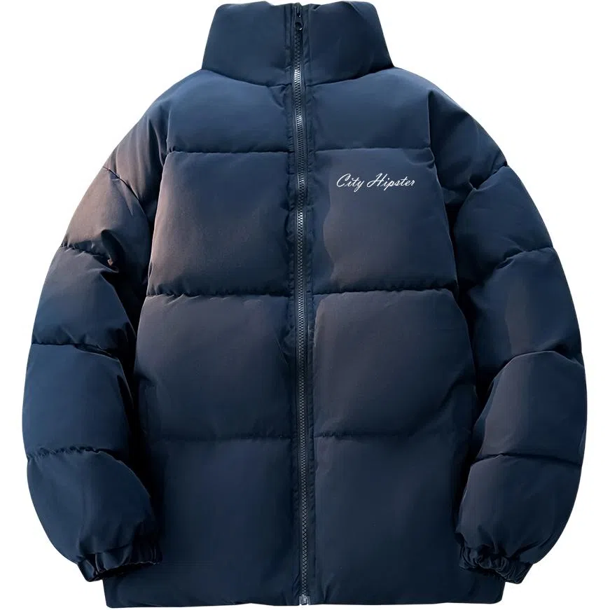 徐百货 复古潮流简约上衣外套高级感艺术签名字母基础款美式高街宽松面包服痞帅百搭棉服 男女同款