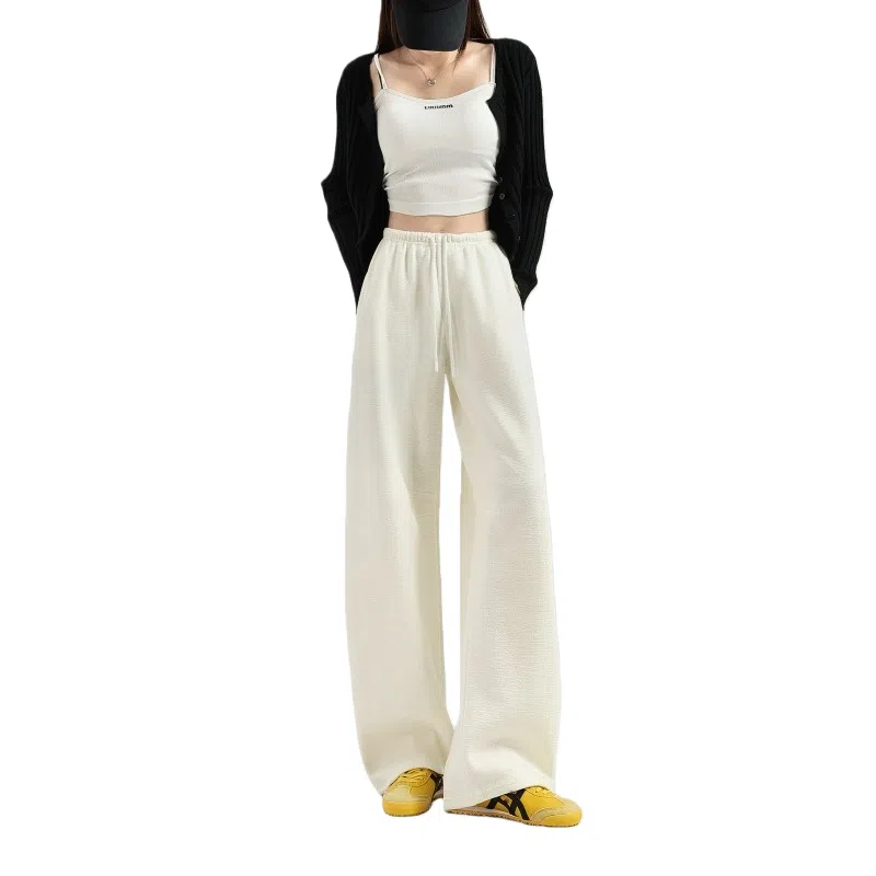 莫代尔 美式街头风低腰竹节面料抽绳香蕉裤休闲裤 女款