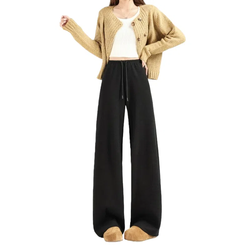 莫代尔 美式街头风低腰竹节面料抽绳香蕉裤休闲裤 女款