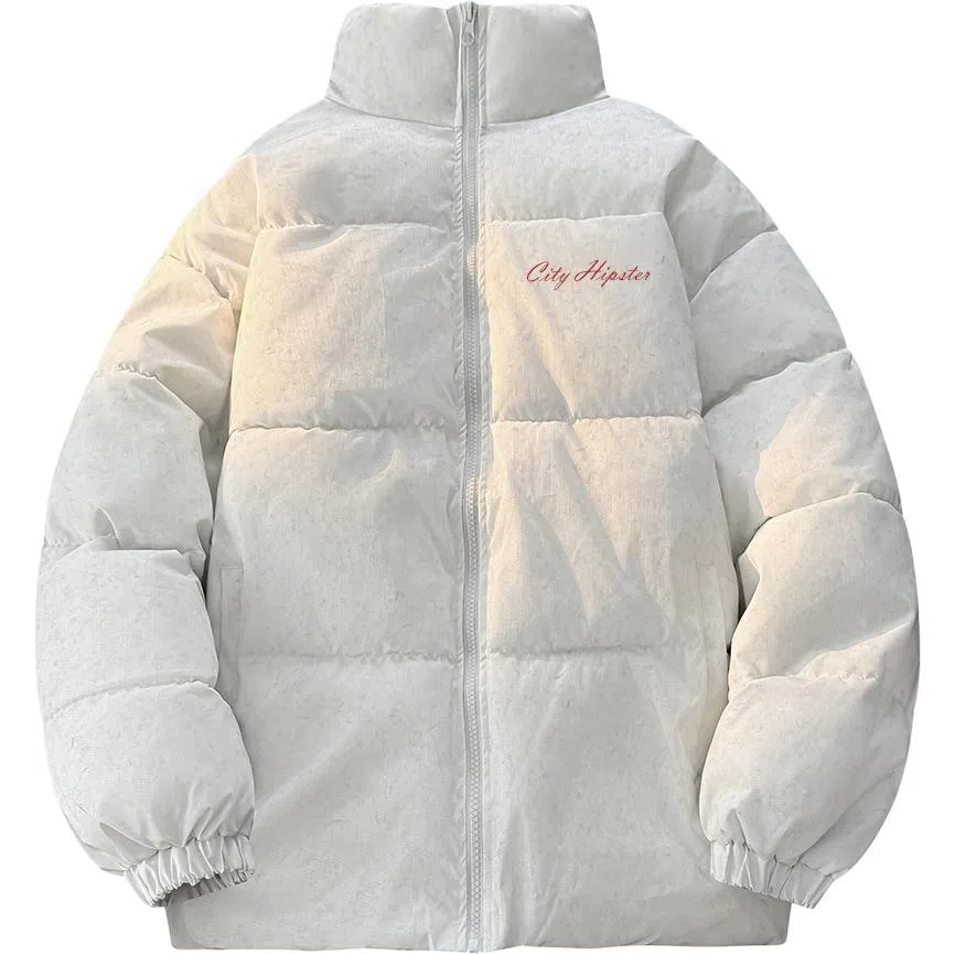 徐百货 复古潮流简约上衣外套高级感艺术签名字母基础款美式高街宽松面包服痞帅百搭棉服 男女同款