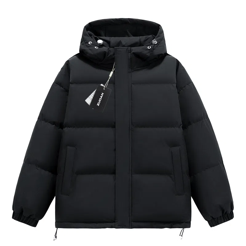 左岸 秋冬加厚保暖青少年港风连帽面包服棉衣休闲宽松简约纯色潮牌棉袄外套棉服 男款