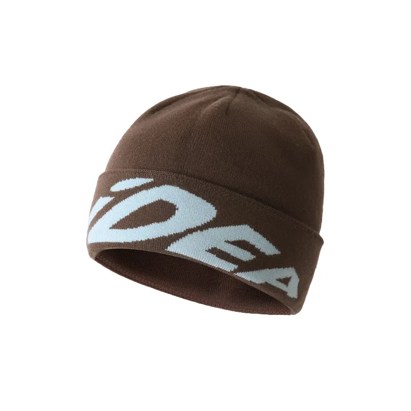 祎步康 韩版街头小众英文提花冷帽潮酷加厚保暖大头围针织包头 聚酯纤维 帽子 男女同款情侣款