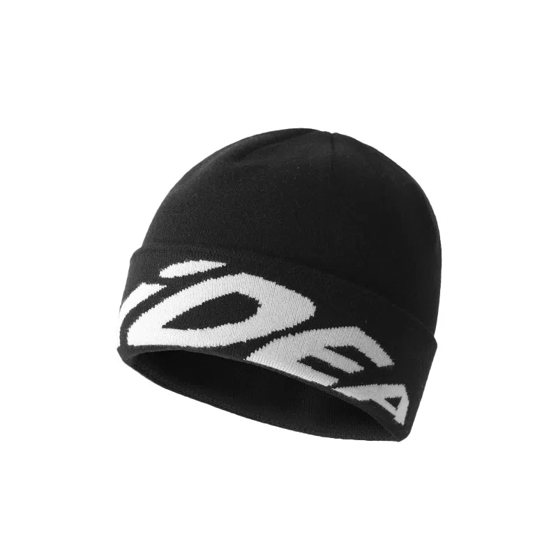 祎步康 韩版街头小众英文提花冷帽潮酷加厚保暖大头围针织包头 聚酯纤维 帽子 男女同款情侣款