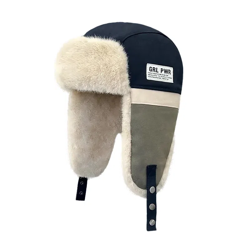 祎步康 加厚保暖百搭护耳帽户外骑行滑雪飞行员帽毛绒 涤纶 雷锋帽 男女同款情侣款