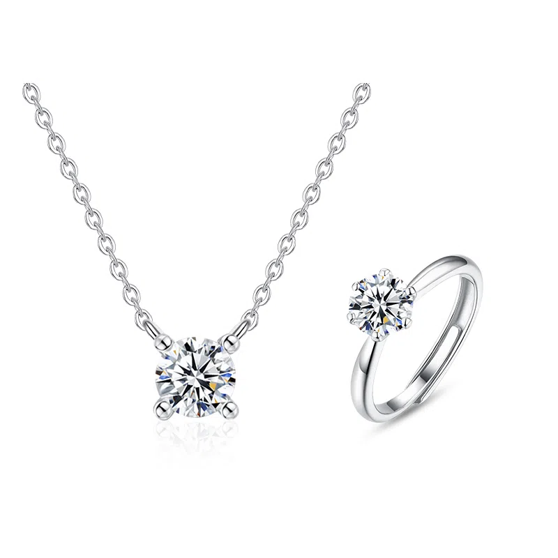 【S999纯银|一克拉莫桑钻】 凤祥囍事 老凤祥 浪漫梦幻璀璨灵动森系精致素圈小众高级感设计锁骨链学生日常通勤约会百搭 足银 项链 女款