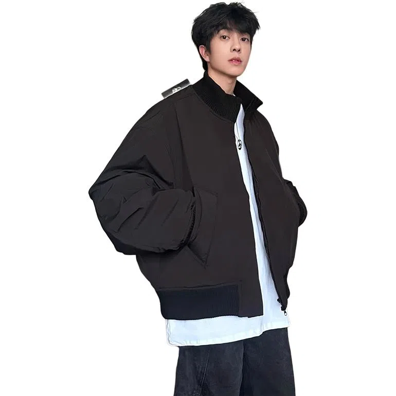 黑马漫画 美式廓形飞行男宽松秋冬加厚保暖棉衣潮牌高街夹克棉服 男女同款