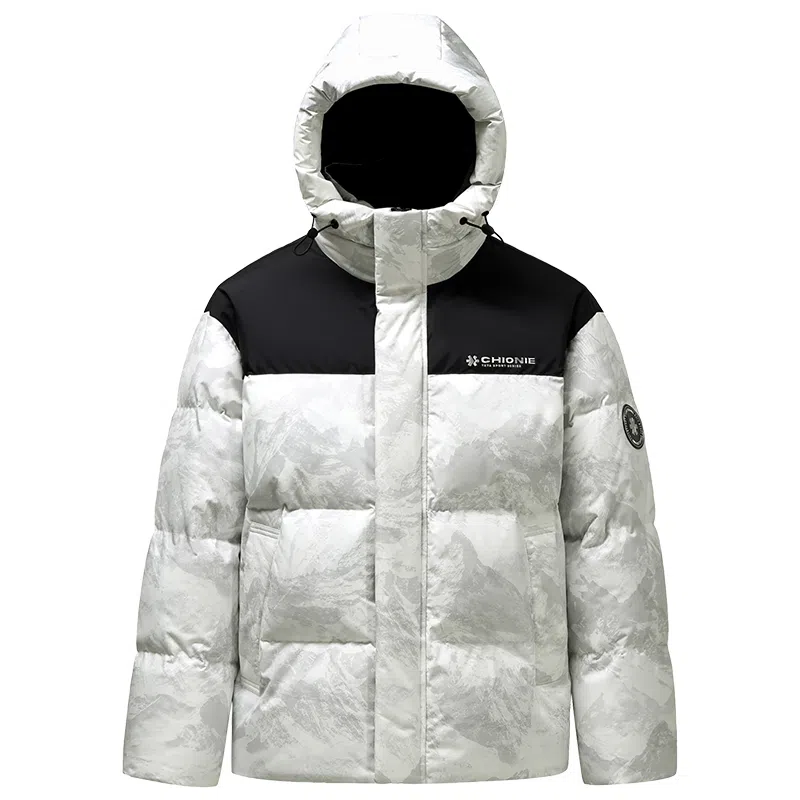 鸭鸭 户外系列 时尚韩版潮流短款连帽冬季外套防寒保暖休闲迷彩羽绒服 女款