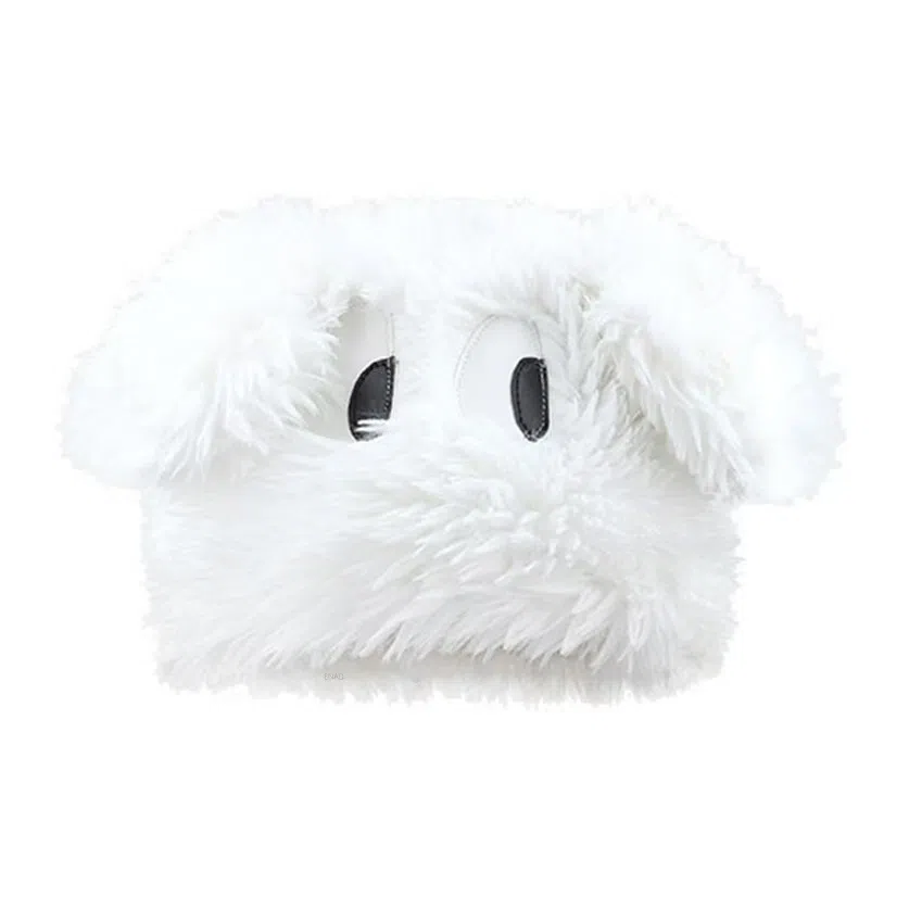 恩僾德 可爱搞怪小狗帽子女秋冬季毛绒帽大眼睛小众百搭可爱护耳加厚高颜值学生显脸小帽子潮 聚酯纤维 绒线帽 男女同款情侣款