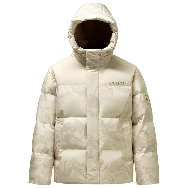 鸭鸭 户外系列 时尚韩版潮流短款连帽冬季外套防寒保暖休闲迷彩羽绒服 女款