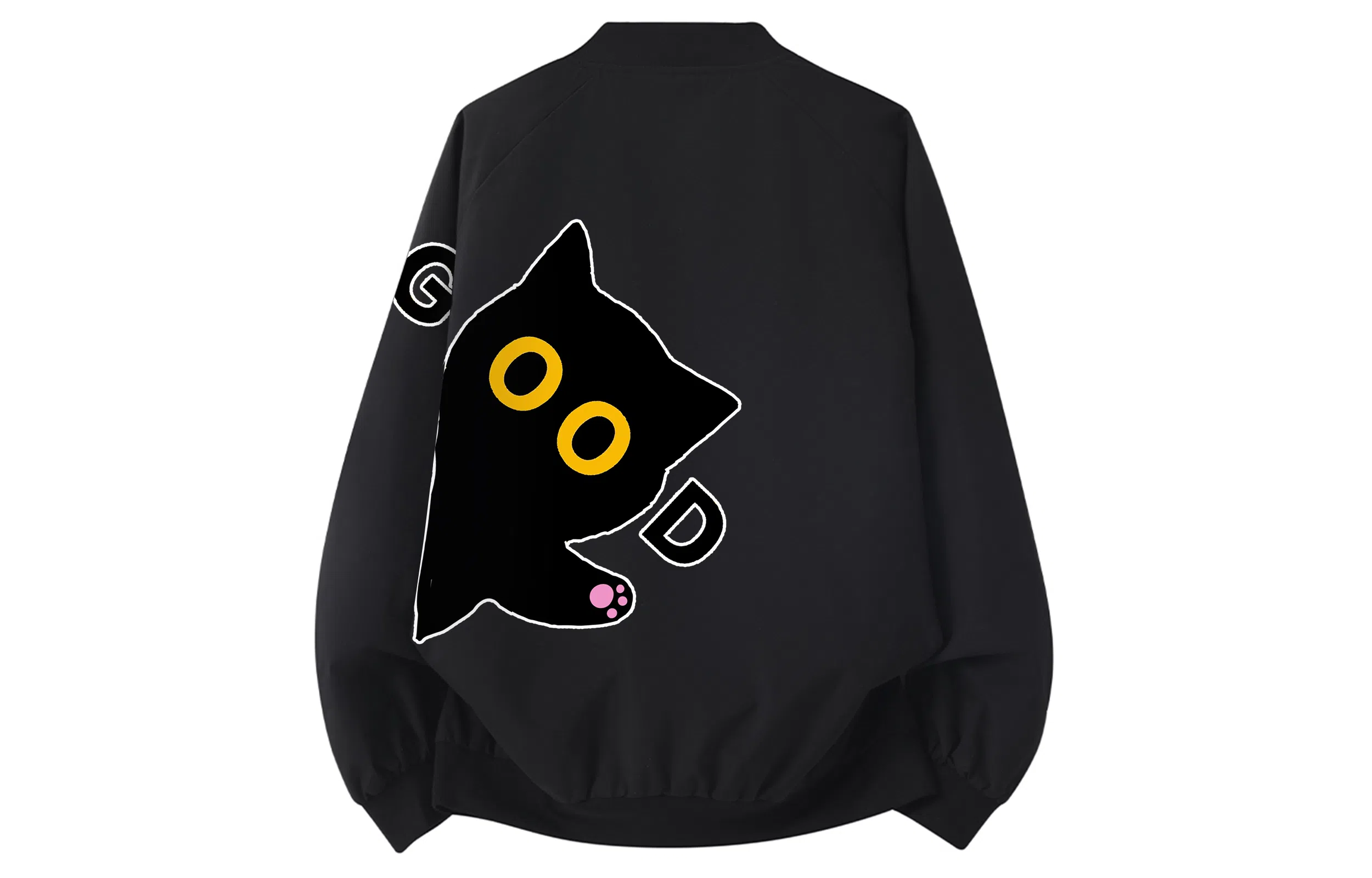 AYEA Cartoon Cat Zip-Up Flight Jacket