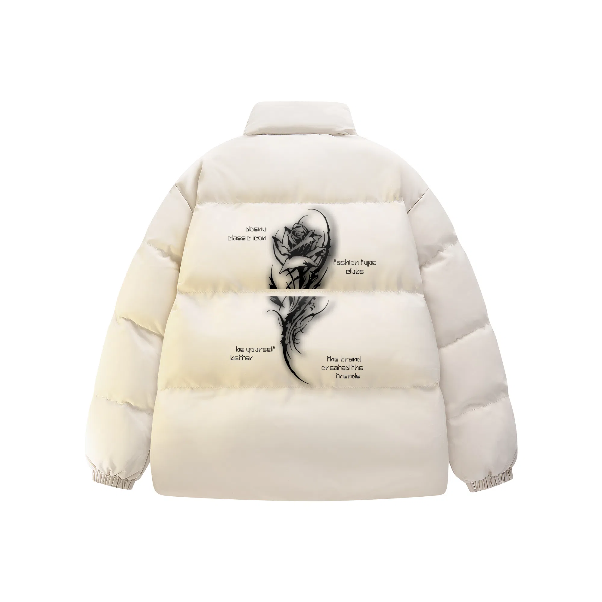 DOENU Light Rose Logo Puffer Jacket