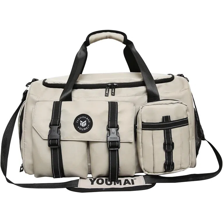 彤彤兔 拉链开合大容量休闲简约 尼龙 旅行包 男女同款情侣款 黑色/粉色/卡其色/黄绿色/黄色/军绿色