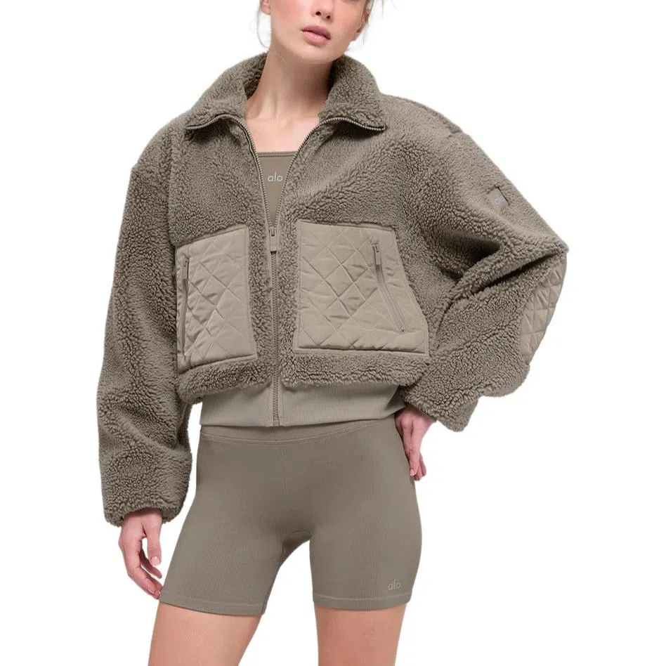 Alo Yoga Sherpa Edge Bomber Ivory