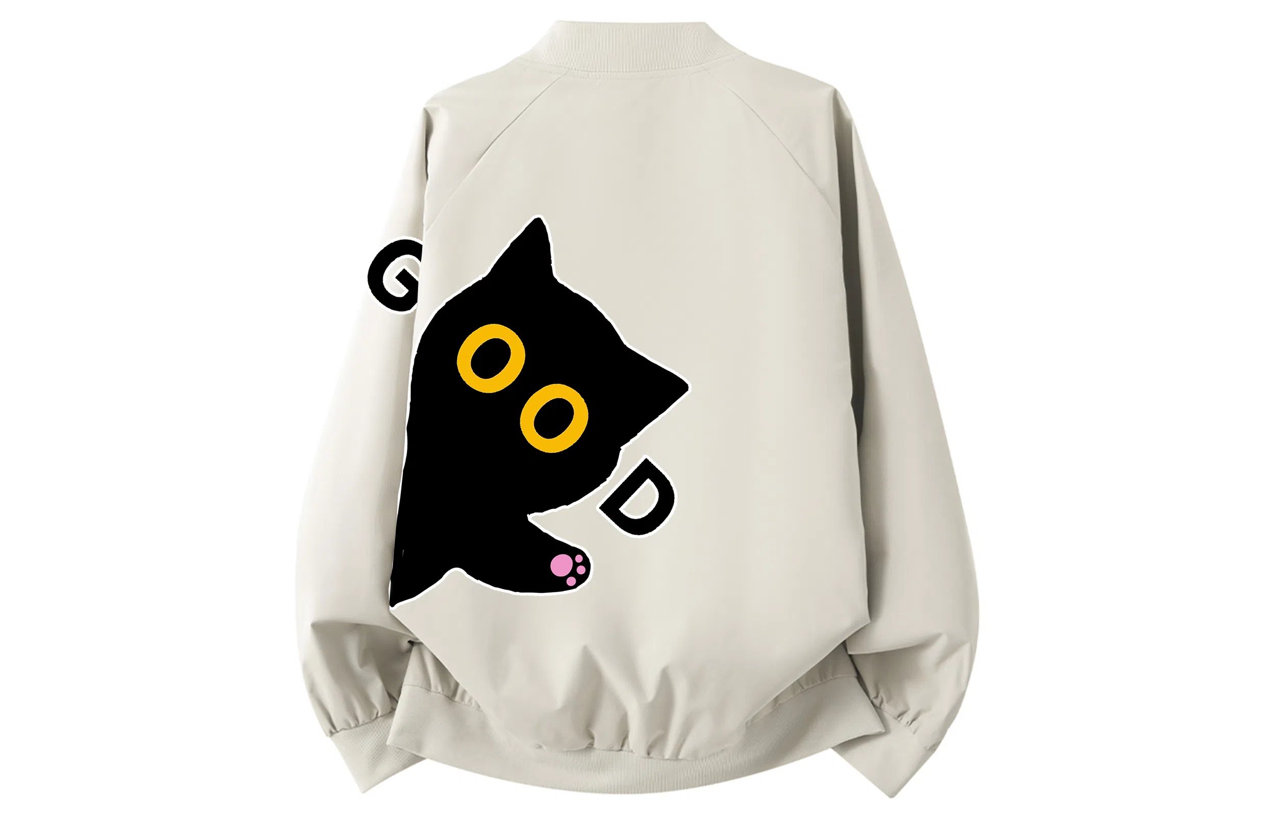 AYEA Cartoon Cat Zip-Up Flight Jacket