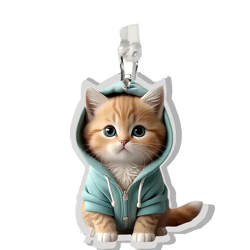 零界 蓝衣小猫 创意防尘塞 小书包可爱时尚潮流 亚克力  挂件  男女同款情侣款