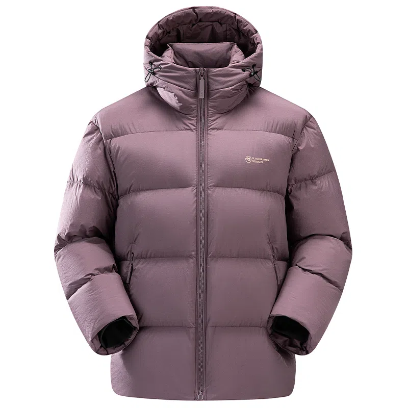 鸭鸭 户外系列 纯色百搭韩版潮流基础简约石墨烯保暖防寒连帽立领羽绒服 男款