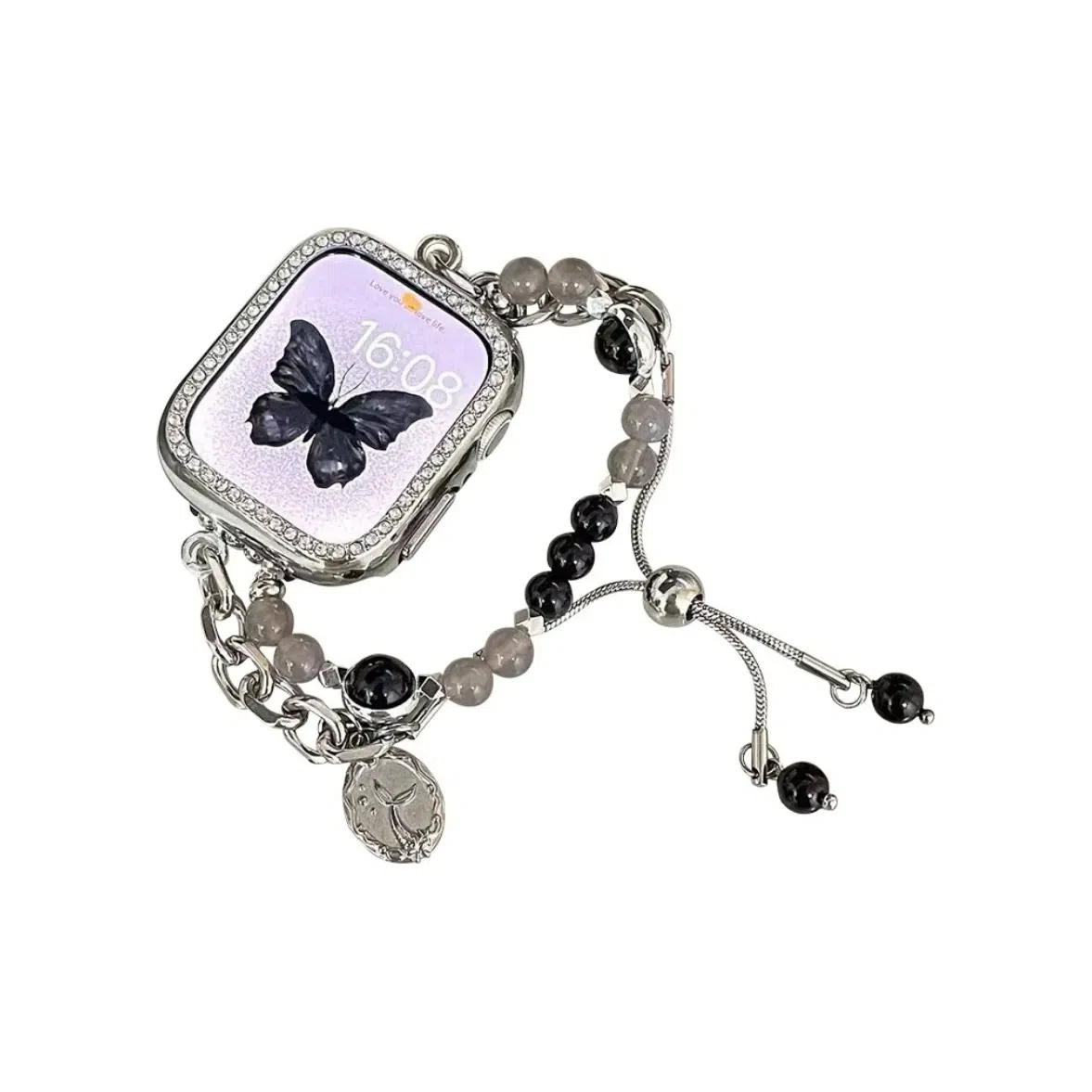 Akkerds Mermaid Crystal Pearl Metal Strap