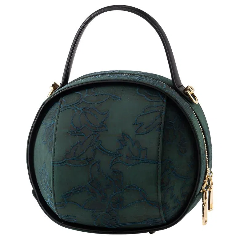 上海故事 新中式云纱时尚潮流百搭 桑蚕丝 手提包 常规 女款 松石绿