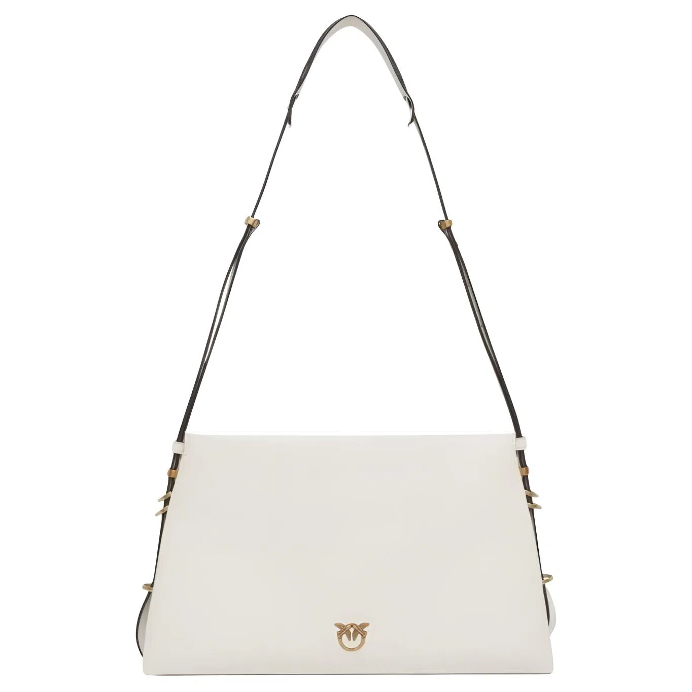 PINKO Triplet Love Birds Leather Shoulder Bag Ivory